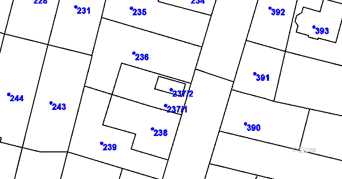 Parcela st. 237/2 v KÚ Dobrovice, Katastrální mapa