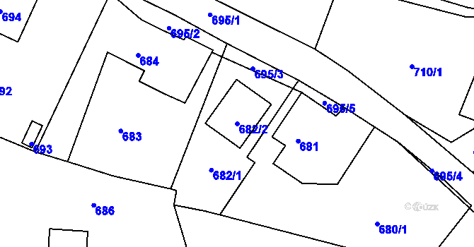 Parcela st. 682/2 v KÚ Dobrovice, Katastrální mapa