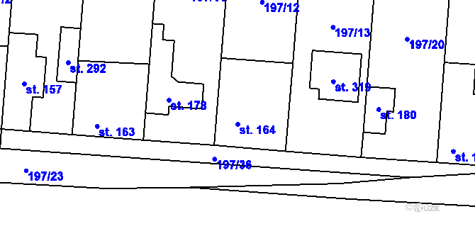 Parcela st. 164 v KÚ Dobrovíz, Katastrální mapa