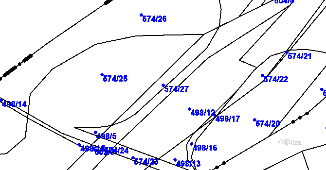 Parcela st. 574/27 v KÚ Dobrovíz, Katastrální mapa