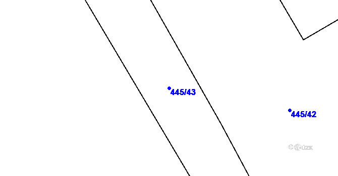 Parcela st. 445/43 v KÚ Dobrovíz, Katastrální mapa