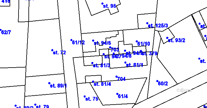 Parcela st. 94/7 v KÚ Dobrovíz, Katastrální mapa