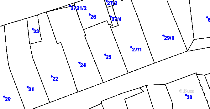 Parcela st. 25 v KÚ Dobruška, Katastrální mapa