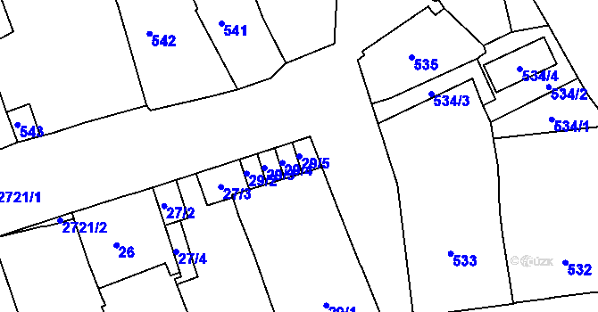 Parcela st. 29/5 v KÚ Dobruška, Katastrální mapa