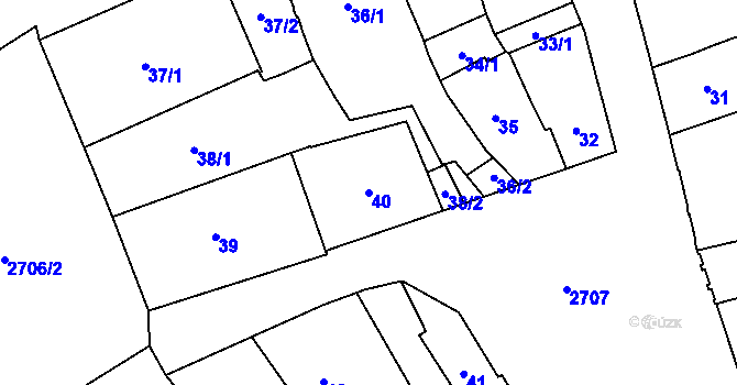 Parcela st. 40 v KÚ Dobruška, Katastrální mapa