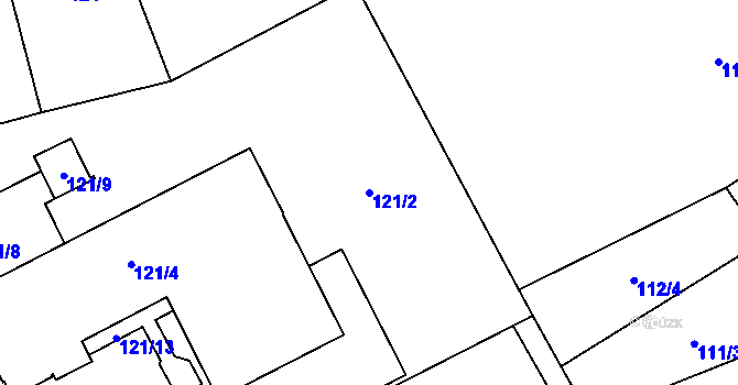 Parcela st. 121/2 v KÚ Dobruška, Katastrální mapa