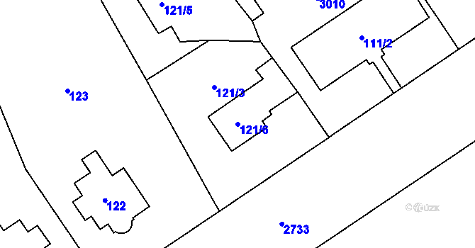 Parcela st. 121/6 v KÚ Dobruška, Katastrální mapa