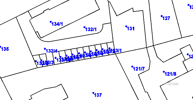 Parcela st. 133/3 v KÚ Dobruška, Katastrální mapa