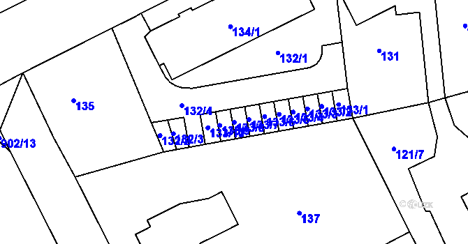Parcela st. 133/8 v KÚ Dobruška, Katastrální mapa
