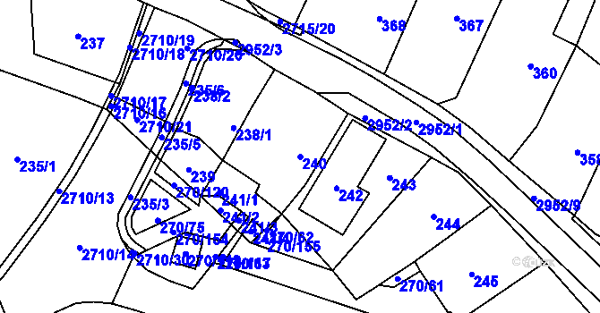 Parcela st. 240 v KÚ Dobruška, Katastrální mapa