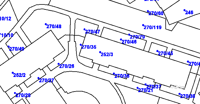 Parcela st. 252/3 v KÚ Dobruška, Katastrální mapa