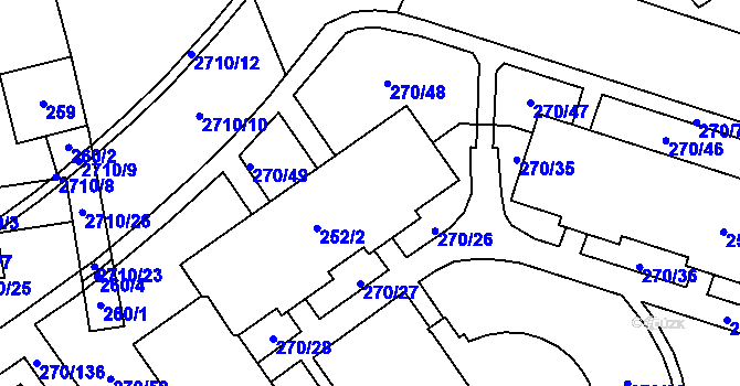 Parcela st. 252/5 v KÚ Dobruška, Katastrální mapa