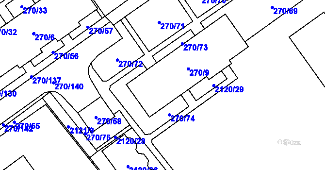 Parcela st. 270/8 v KÚ Dobruška, Katastrální mapa