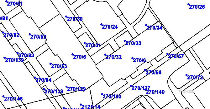 Parcela st. 270/32 v KÚ Dobruška, Katastrální mapa