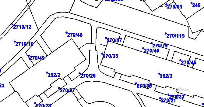 Parcela st. 270/35 v KÚ Dobruška, Katastrální mapa