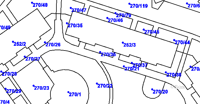 Parcela st. 270/36 v KÚ Dobruška, Katastrální mapa