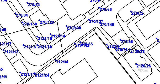 Parcela st. 270/55 v KÚ Dobruška, Katastrální mapa