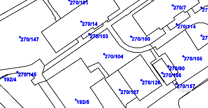 Parcela st. 270/104 v KÚ Dobruška, Katastrální mapa