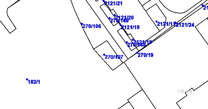 Parcela st. 270/107 v KÚ Dobruška, Katastrální mapa
