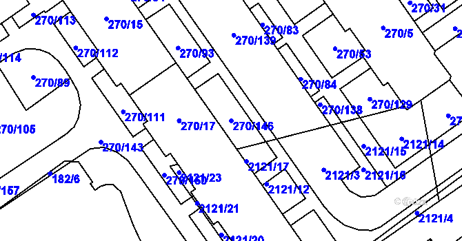 Parcela st. 270/146 v KÚ Dobruška, Katastrální mapa