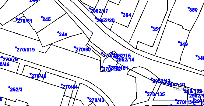 Parcela st. 270/153 v KÚ Dobruška, Katastrální mapa