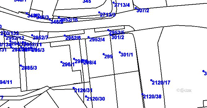 Parcela st. 299 v KÚ Dobruška, Katastrální mapa