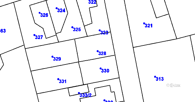 Parcela st. 328 v KÚ Dobruška, Katastrální mapa