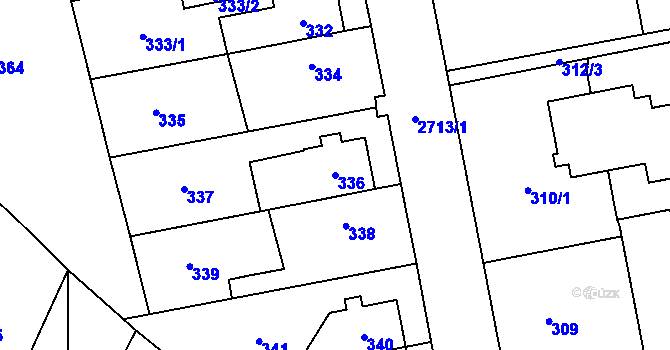 Parcela st. 336 v KÚ Dobruška, Katastrální mapa
