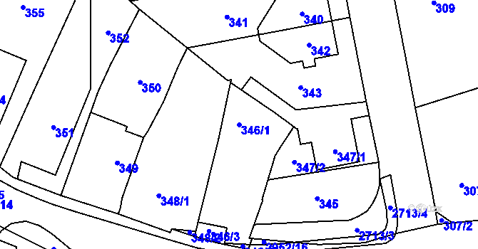 Parcela st. 346/1 v KÚ Dobruška, Katastrální mapa