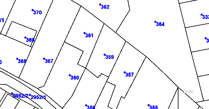 Parcela st. 359 v KÚ Dobruška, Katastrální mapa
