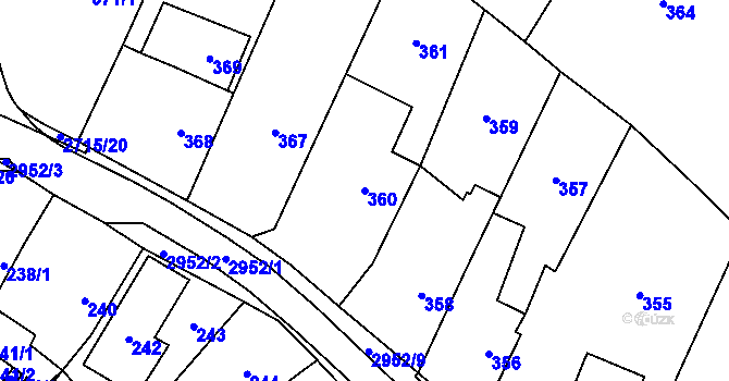 Parcela st. 360 v KÚ Dobruška, Katastrální mapa