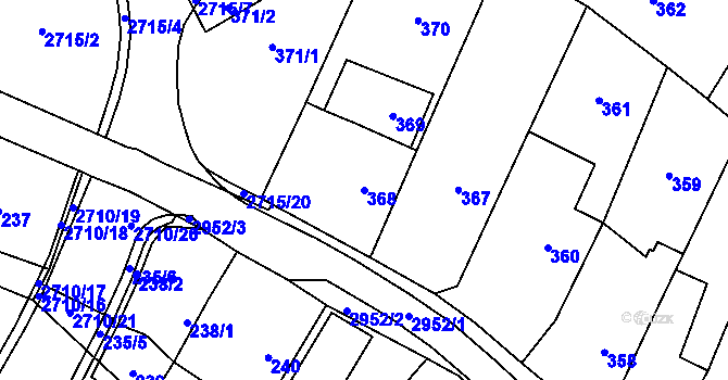 Parcela st. 368 v KÚ Dobruška, Katastrální mapa