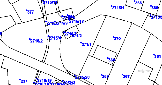 Parcela st. 371/1 v KÚ Dobruška, Katastrální mapa