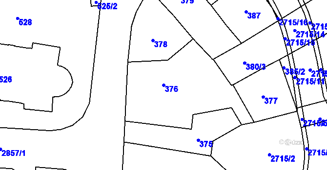 Parcela st. 376 v KÚ Dobruška, Katastrální mapa