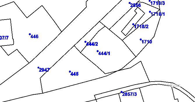 Parcela st. 444 v KÚ Dobruška, Katastrální mapa