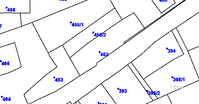 Parcela st. 462 v KÚ Dobruška, Katastrální mapa