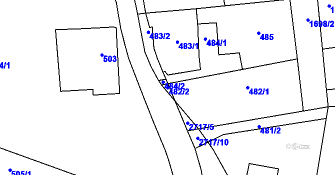 Parcela st. 482/2 v KÚ Dobruška, Katastrální mapa