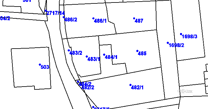 Parcela st. 484/1 v KÚ Dobruška, Katastrální mapa