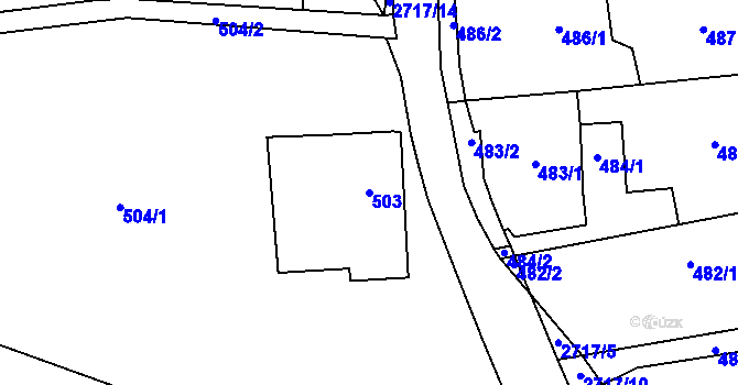 Parcela st. 503 v KÚ Dobruška, Katastrální mapa