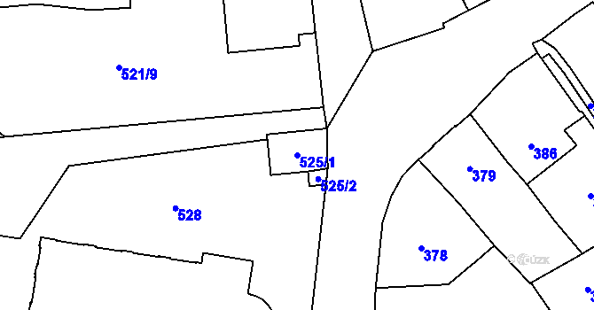 Parcela st. 525/1 v KÚ Dobruška, Katastrální mapa
