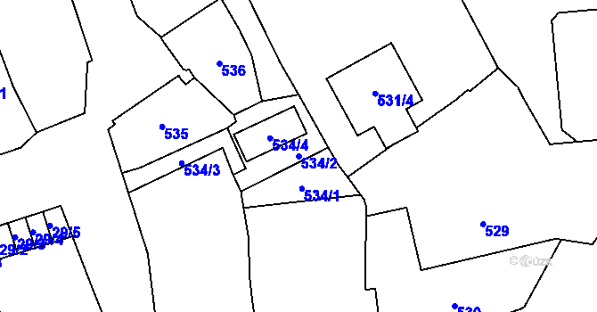 Parcela st. 534/2 v KÚ Dobruška, Katastrální mapa