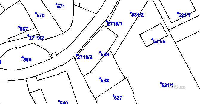 Parcela st. 539 v KÚ Dobruška, Katastrální mapa