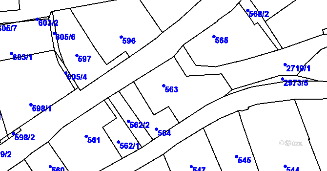 Parcela st. 563 v KÚ Dobruška, Katastrální mapa