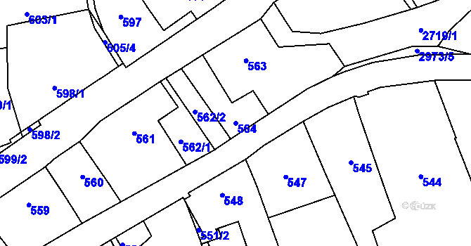 Parcela st. 564 v KÚ Dobruška, Katastrální mapa