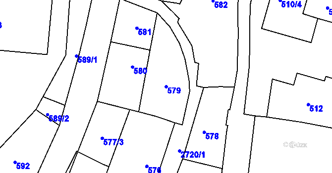 Parcela st. 579 v KÚ Dobruška, Katastrální mapa
