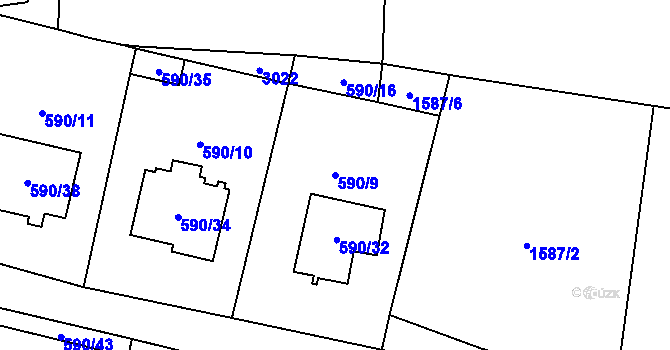 Parcela st. 590/9 v KÚ Dobruška, Katastrální mapa