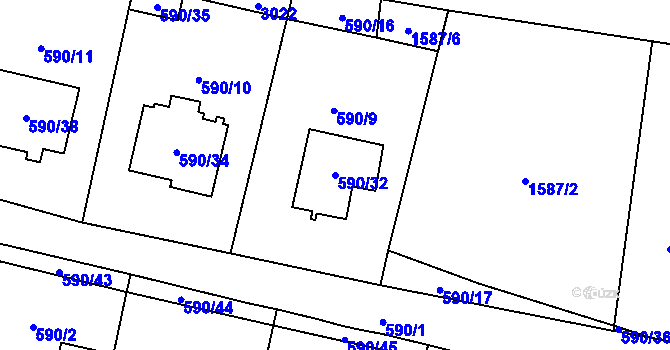 Parcela st. 590/32 v KÚ Dobruška, Katastrální mapa
