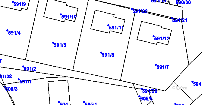 Parcela st. 591/6 v KÚ Dobruška, Katastrální mapa