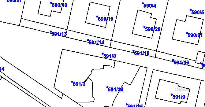 Parcela st. 591/8 v KÚ Dobruška, Katastrální mapa