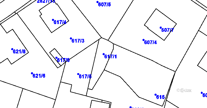 Parcela st. 617/1 v KÚ Dobruška, Katastrální mapa